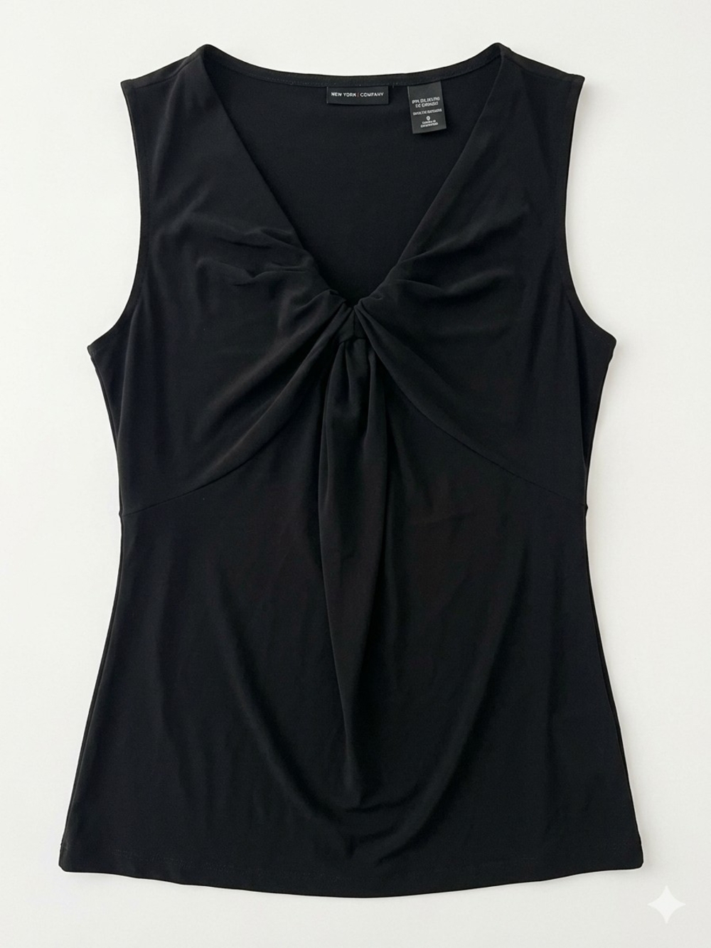 New York & Company Black Twist-Front Sleeveless Top